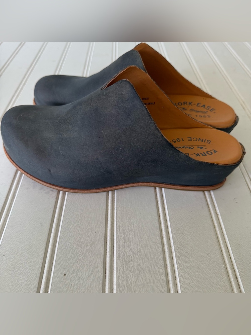 Kork-Ease Original Black Leather Clog Mules Women’s Size 7.5 Slip-On Comfort